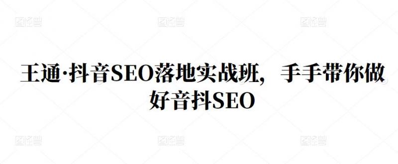 王通·抖音SEO落地实战班，手‬手带你做好音抖‬‬SEO|小鸡网赚博客