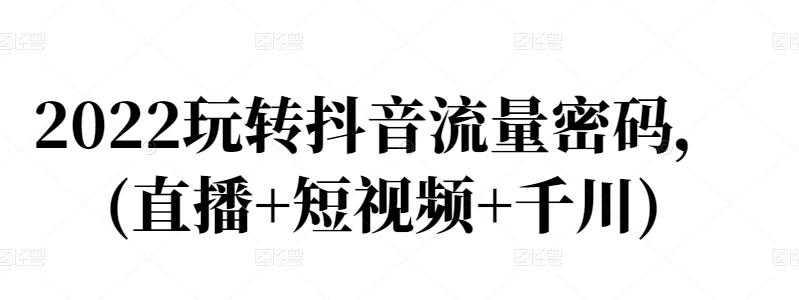 2022玩转抖音流量密码，(直播+短视频+千川)|小鸡网赚博客