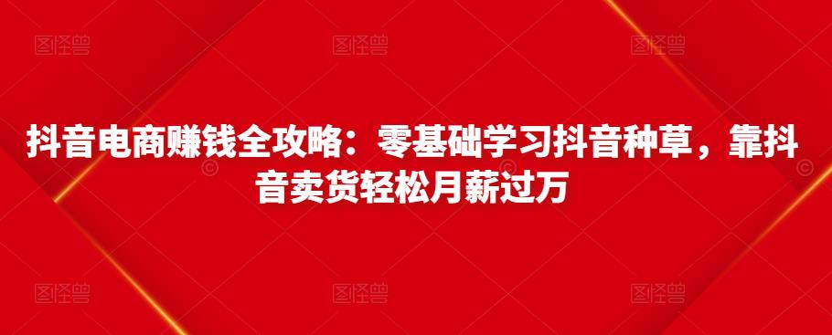 抖音电商赚钱全攻略：零基础学习抖音种草，靠抖音卖货轻松月薪过万|小鸡网赚博客