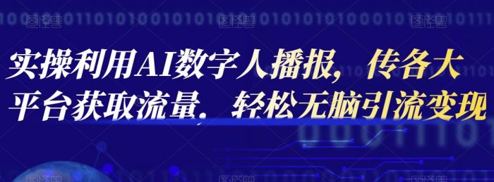 实操利用AI数字人播报，传各大平台获取流量，轻松无脑引流变现|小鸡网赚博客