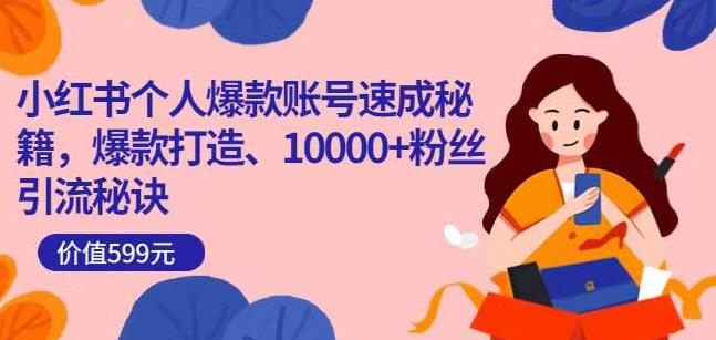 小红书个人爆款账号速成秘籍，爆款打造、10000+粉丝引流秘诀|小鸡网赚博客