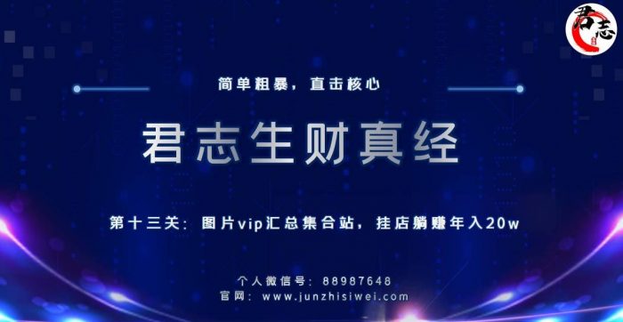 君志生财真经第十三关：图片vip汇总集合站，挂店躺赚年入20w|小鸡网赚博客