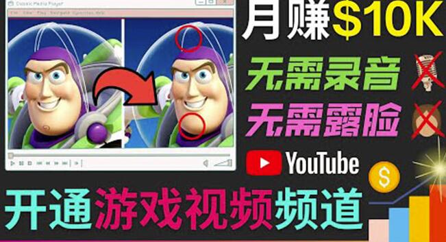 开通视频游戏类YouTube频道，制作大家来找茬类视频小游戏，月赚1W美元|小鸡网赚博客