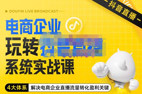 青青老师·电商企业玩转抖音直播电商系统实战课，4大体系解决电商企业直播流量转化盈利关键|小鸡网赚博客