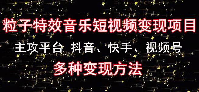 黄岛主《粒子特效音乐短视频变现项目》主攻平台抖音、快手、视频号多种变现方法|小鸡网赚博客