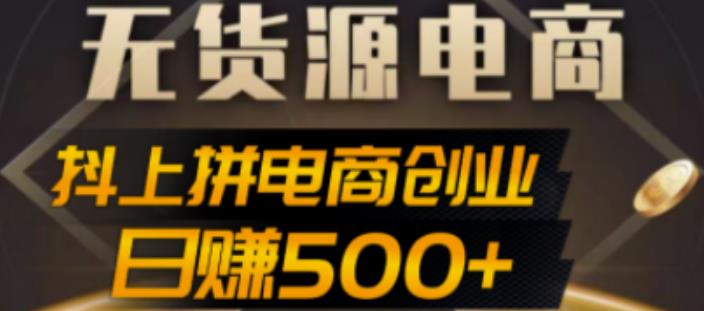 抖上拼无货源电商创业项目、外面收费12800，日赚500+的案例解析参考|小鸡网赚博客