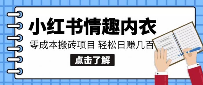【搬砖项目】小红书0成本情趣内衣搬砖项目，轻松日赚几百+|小鸡网赚博客