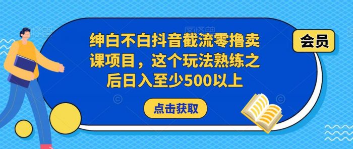 绅白不白抖音截流零撸卖课项目，这个玩法熟练之后日入至少500以上|小鸡网赚博客