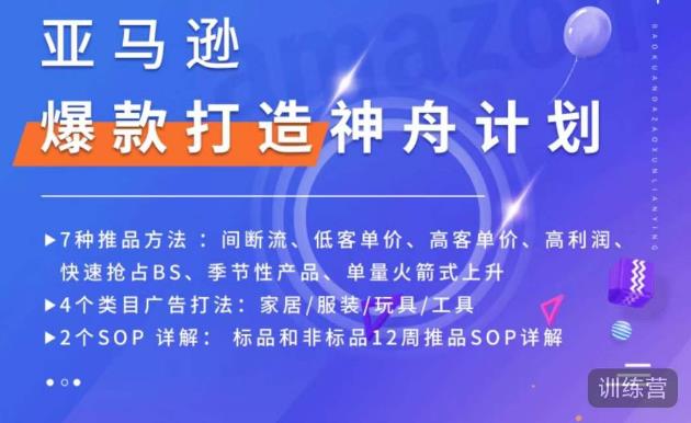 亚马逊爆款打造神舟计划，​7种推品方法，4个类目广告打法，2个SOP详解|小鸡网赚博客