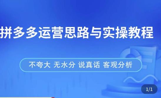 拼多多店铺运营思路与实操教程，快速学会拼多多开店和运营，少踩坑，多盈利|小鸡网赚博客