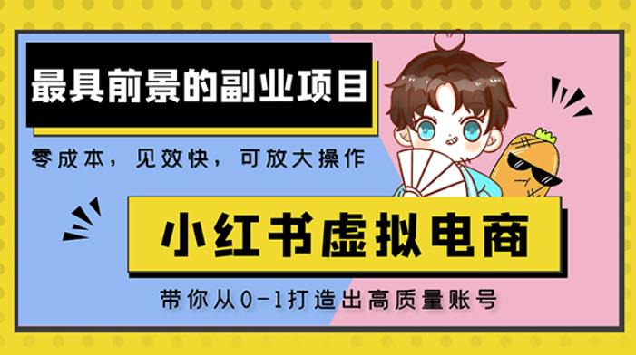 小红书蓝海大市场虚拟电商项目，手把手带你打造出日赚2000+高质量红薯账号|小鸡网赚博客