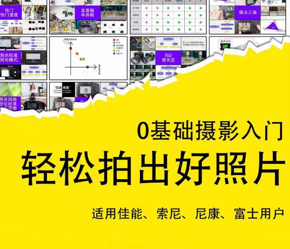 0基础摄影入门，轻松拍出好照片（适用佳能、索尼、尼康、富士用户）|小鸡网赚博客