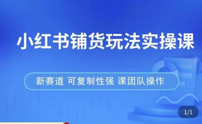 小红书铺货玩法实操课，流量大，竞争小，非常好做，新赛道，可复制性强，可团队操作|小鸡网赚博客