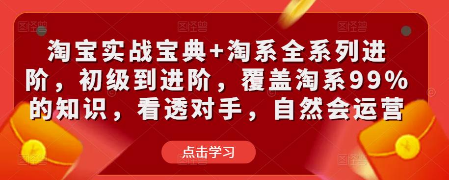 淘宝实战宝典+淘系全系列进阶，初级到进阶，覆盖淘系99%的知识，看透对手，自然会运营|小鸡网赚博客