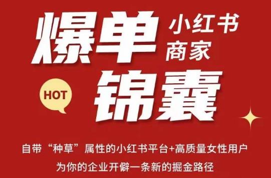 无畏·小红书商家爆单锦囊，掌握小红书各大规则，快速精准抢占行业和市场|小鸡网赚博客