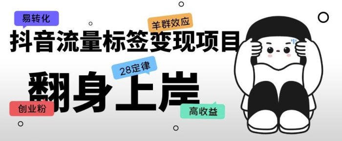 抖音流量标签变现项目，抖音创业粉轻松转化，单价高收益简单|小鸡网赚博客