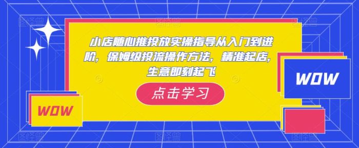 小店随心推投放实操指导从入门到进阶,保姆级投流操作方法,精准起店,生意即刻起飞|小鸡网赚博客