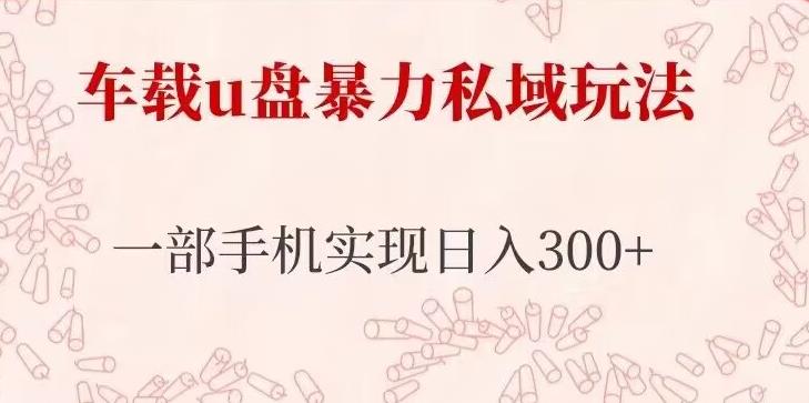 车载u盘暴力私域玩法，长期项目，仅需一部手机实现日入300+|小鸡网赚博客