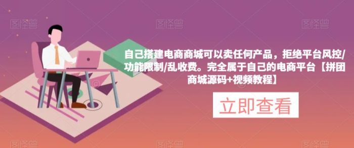 自己搭建电商商城可以卖任何产品，完全属于自己的电商平台【拼团商城源码+视频教程】|小鸡网赚博客