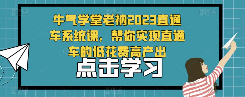 牛气学堂老衲2023直通车系统课，帮你实现直通车的低花费高产出|小鸡网赚博客