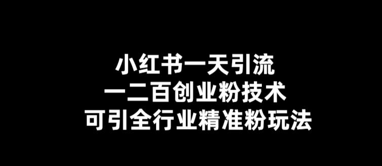 小红书一天引流一二百创业粉技术，可引全行业精准粉玩法【仅揭秘】|小鸡网赚博客