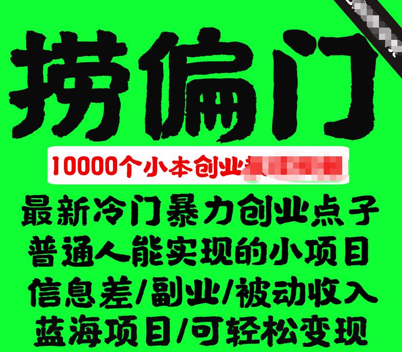 千款捞偏门小本创业小项目，总有一款适合你|小鸡网赚博客