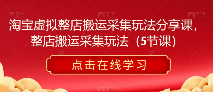 淘宝虚拟整店搬运采集玩法分享课，整店搬运采集玩法（5节课）|小鸡网赚博客
