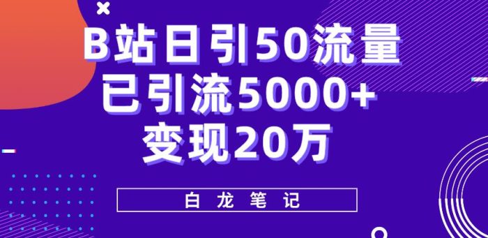 B站日引50+流量，实战已引流5000+变现20万，超级实操课程|小鸡网赚博客