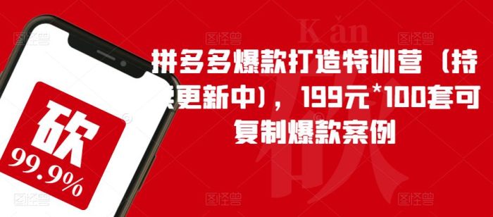 拼多多爆款打造特训营(持续更新中),199元*100套可复制爆款案例|小鸡网赚博客