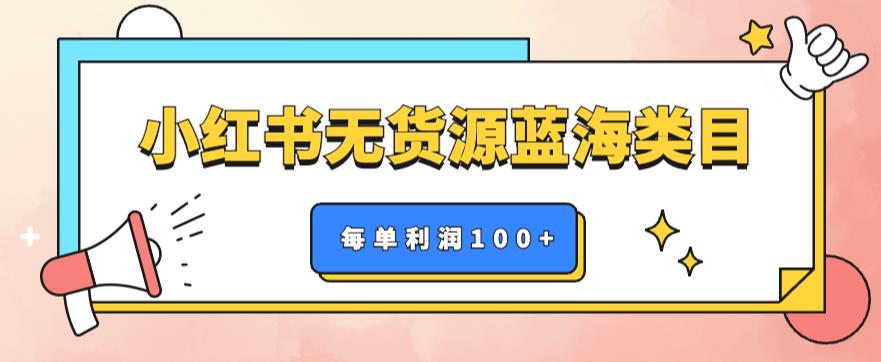小红书无货源做蓝海类目【每单利润50-200+】，单月轻松过万【揭秘】|小鸡网赚博客