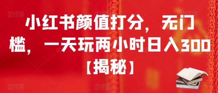 小红书颜值打分，无门槛，一天玩两小时日入300+【揭秘】|小鸡网赚博客