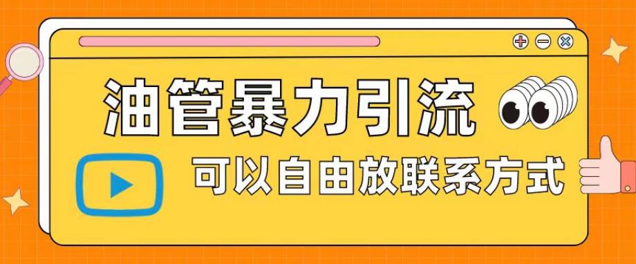 油管暴力引流，可以自由放联系方式【揭秘】|小鸡网赚博客