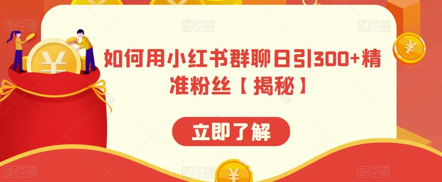 如何用小红书群聊日引300+精准粉丝【揭秘】|小鸡网赚博客