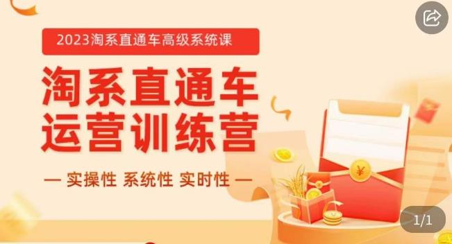 冠东·2023淘系直通车高级系统课，​实操性，系统性，实时性，直通车完整体系教学|小鸡网赚博客