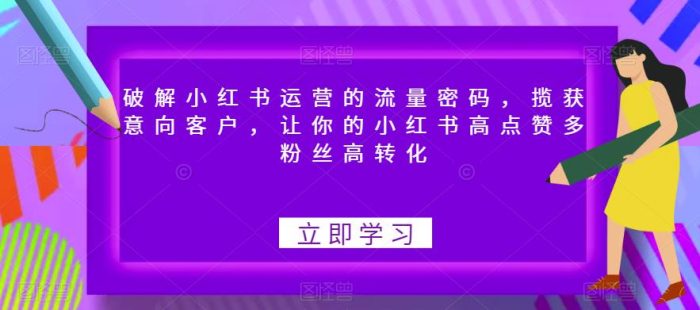 破解小红书运营的流量密码，揽获意向客户，让你的小红书高点赞多粉丝高转化|小鸡网赚博客