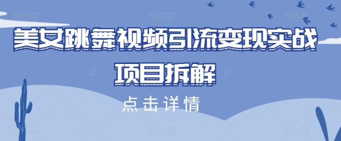 美女跳舞视频引流变现实战项目拆解|小鸡网赚博客