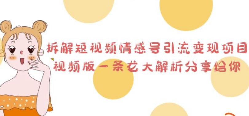 拆解短视频情感号引流变现项目，视频版一条龙大解析分享给你|小鸡网赚博客