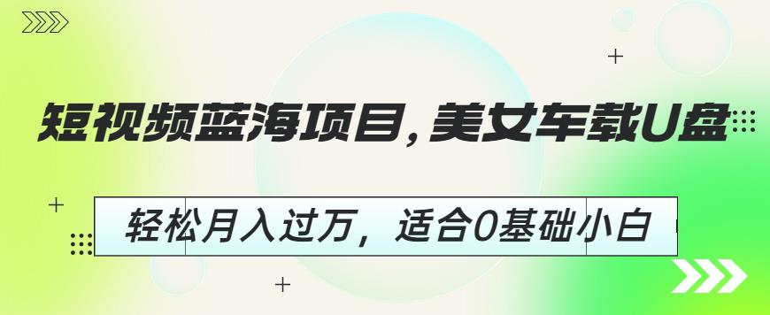 短视频蓝海项目，美女车载U盘，轻松月入过万，适合0基础小白【揭秘】|小鸡网赚博客