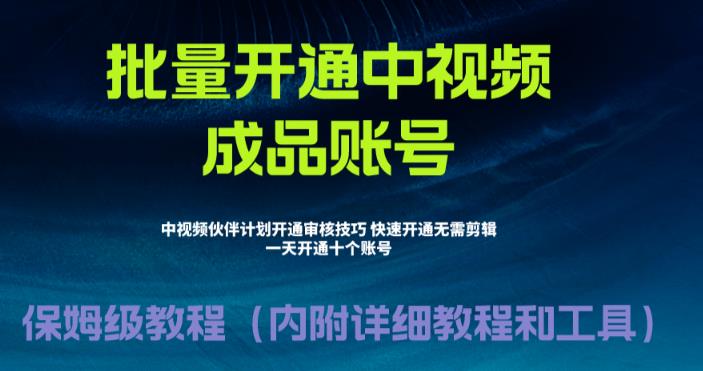 外面收费1980的暴力开通中视频计划教程，内附详细的快速通过中视频伙伴计划的办法|小鸡网赚博客