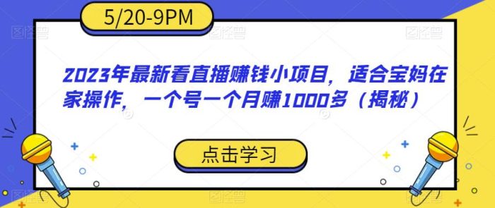 2023年最新看直播赚钱小项目，适合宝妈在家操作，一个号一个月赚1000多（揭秘）|小鸡网赚博客