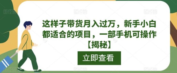 这样子带货月入过万，新手小白都适合的项目，一部手机可操作【揭秘】|小鸡网赚博客