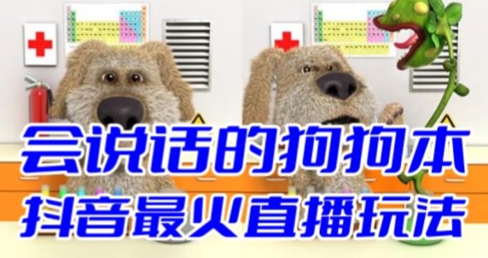 抖音最新最火无人直播玩法会说话的狗狗本弹幕礼物互动小游戏（游戏软件+开播教程+直播间搭建指导）|小鸡网赚博客