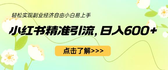 小红书精准引流，小白日入600+，轻松实现副业经济自由（教程+1153G资源）|小鸡网赚博客