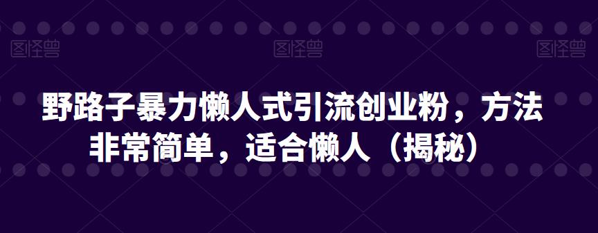 野路子暴力懒人式引流创业粉，方法非常简单，适合懒人（揭秘）|小鸡网赚博客