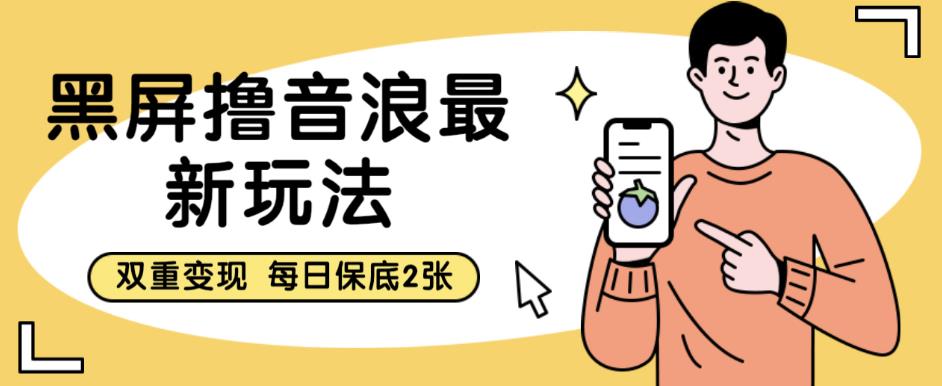 黑屏撸音浪最新玩法，双重变现，每日保底2张【揭秘】|小鸡网赚博客