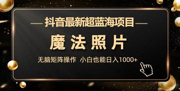 抖音最新超蓝海项目，魔法照片，无脑矩阵操作，小白也能日入1000+【揭秘】|小鸡网赚博客