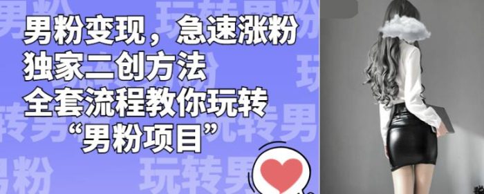 男粉变现，急速涨粉独家二创方法，全套流程教你玩转“男粉项目”【揭秘】|小鸡网赚博客