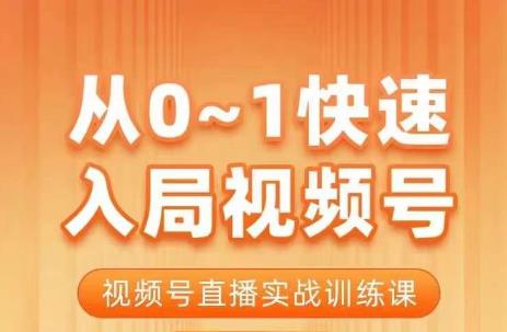 陈厂长·从0-1快速入局视频号课程，视频号直播实战训练课|小鸡网赚博客