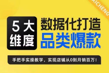 玺承·5大维度，数据化打造电商品类爆款特训营，一套高效运营爆款方法论|小鸡网赚博客