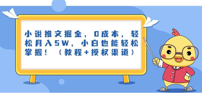 小说推文掘金，0成本，轻松月入5W，小白也能轻松掌握！（教程+授权渠道）【揭秘】|小鸡网赚博客